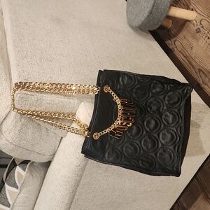 Authentic Moschino Black Bag with Gold Chain
